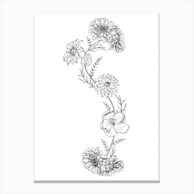 Floral Scoliosis Canvas Print