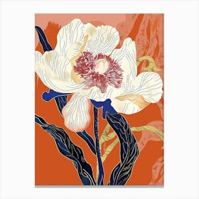 Colourful Flower Illustration Peony 2 Canvas Print