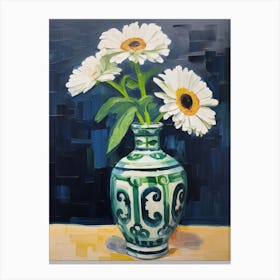 Flowers In A Vase Still Life Painting Daisy 3 Canvas Print