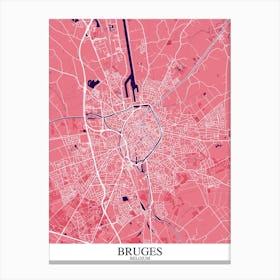 Bruges Pink Purple Canvas Print