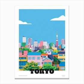 Tokyo Japan 4 Colourful Travel Poster Canvas Print
