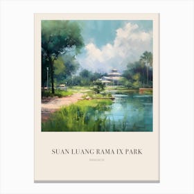 Suan Luang Rama Ix Park Bangkok Thailand Vintage Cezanne Inspired Poster Canvas Print