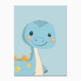 Cute Blue Dinosaur Canvas Print