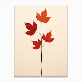 Minimalist Autumn Leaves Canvas Print