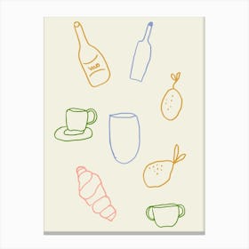 Wine And Food Canvas Print