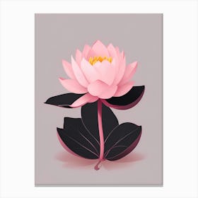 A Pink Lotus In Minimalist Style Vertical Composition 27 Canvas Print