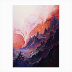 Nebula Abstract Mountain Painting #3 Canvas Print