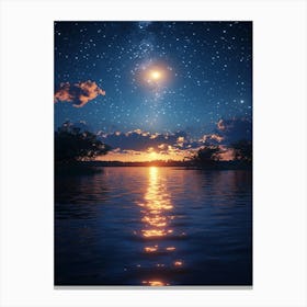 Night Sky Over Water 7 Canvas Print