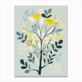 Hemlock Tree Flat Illustration 3 Canvas Print