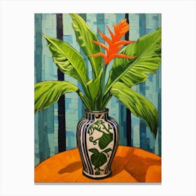 Flowers In A Vase Still Life Painting Bird Of Paradise 4 Canvas Print