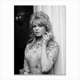 Actress Brigitte Bardot Pictured After Arriving In London Canvas Print