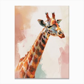 Acrylic Style Illustration Of A Giraffe Portrait Canvas Print