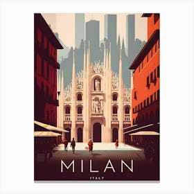 Milan Italy Retro Travelling Canvas Print