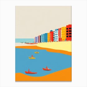 Brighton Beach East Sussex Midcentury Canvas Print