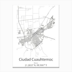 Ciudad Cuauhtemoc,Mexico Minimalist Map Canvas Print