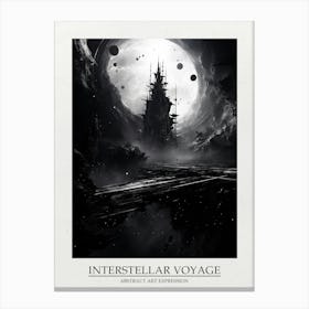 Interstellar Voyage Abstract Black And White 12 Poster Canvas Print