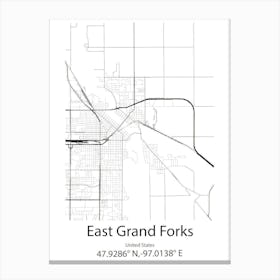 East Grand Forks,United States Minimalist Map Canvas Print