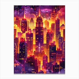 Cityscape At Night 2 Canvas Print