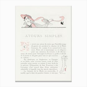 Autours Simples (1915), 1, George Barbier Canvas Print