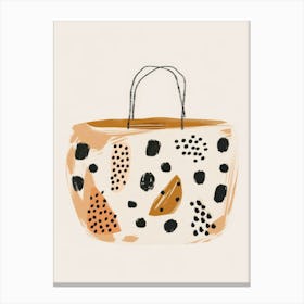 Polka Dot Basket Canvas Print