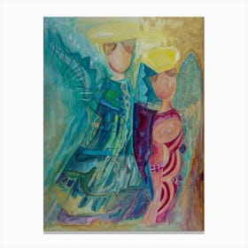 Wall Art With Angels, Abstract Inspired by Family Canvas Print