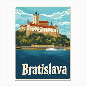 Aihrgdesign A Vintage Travel Poster Of Bratislava 1 Canvas Print