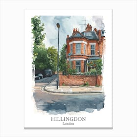 Hillingdon London Borough   Street Watercolour 4 Poster Canvas Print