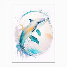 Spinner Dolphin Storybook Watercolour  (3) Canvas Print
