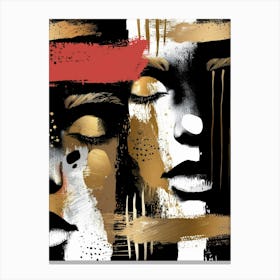 Gold And Black 36 Canvas Print