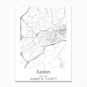 Easton,United States Minimalist Map Canvas Print