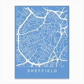 Sheffield Map Blueprint Canvas Print