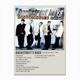 Backstreet S Back By Backstreet Boys • 1997 Poster 1 Canvas Print