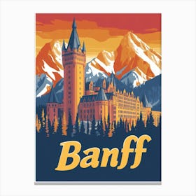 Aihrgdesign A Vintage Travel Poster Of Banff Featuring The Ic 67124c2f 3b68 452a 93c0 F535c4b7c12d 3 Canvas Print