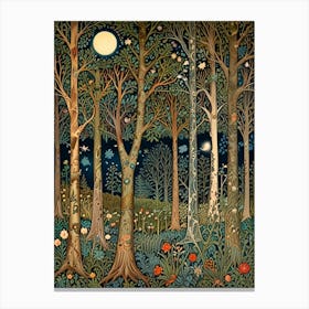 William Morris Forest At Night 25 Canvas Print