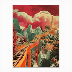 Retro Kitsch Rollercoaster Collage 1 Canvas Print