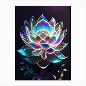 Lotus Flower, Buddhist Symbol Holographic 3 Canvas Print