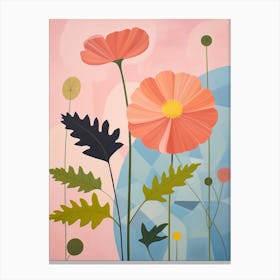 Cosmos 2 Hilma Af Klint Inspired Pastel Flower Painting Canvas Print