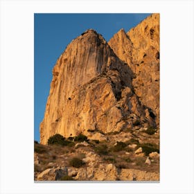 Cliffs at sunset, Peñón de Ifach Canvas Print