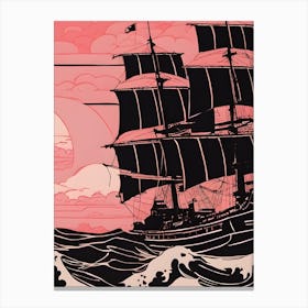 Ship In The Sea Canvas Print