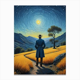 A Man Stands In The Wilderness Vincent Van Gogh Painting (7) Canvas Print