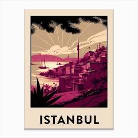 Istanbul Vintage Travel Poster Canvas Print