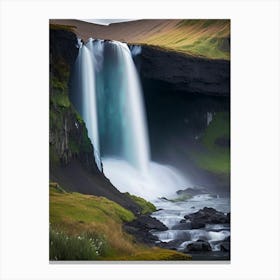 Langisjór Waterfall, Iceland Realistic Photograph (1) Canvas Print