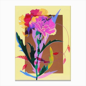 Carnation7 Neon Flower Collage Canvas Print