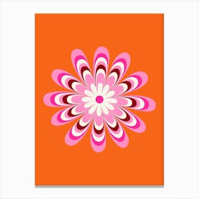 Daisy | 04 - Orange And Pink Canvas Print