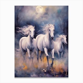 Lipizzaner Horses At Dawn Canvas Print