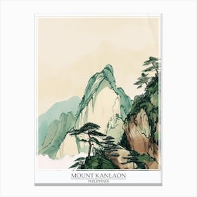 Mount Kanlaon Philippines Color Line Drawing 3 Poster Canvas Print