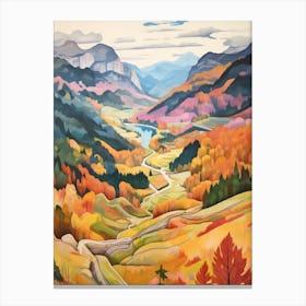 Autumn National Park Painting Berchtesgaden National Park Germany 4 Canvas Print