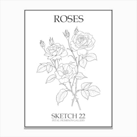 Roses Sketch 22 Poster Canvas Print
