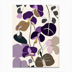 Violets Wildflower Modern Muted Colours 1 Canvas Print