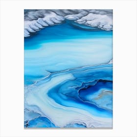 Hot Springs Waterscape Marble Acrylic Painting 1 Canvas Print